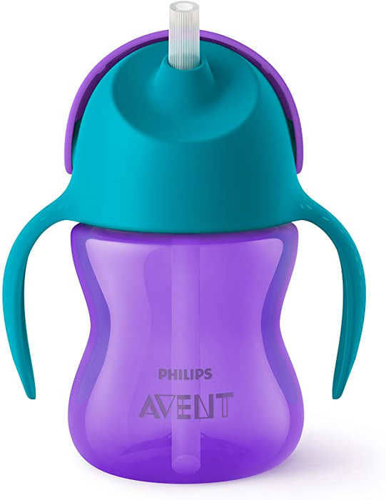 Avent Bendy Straw Cup, Purple/Teal, 7 oz