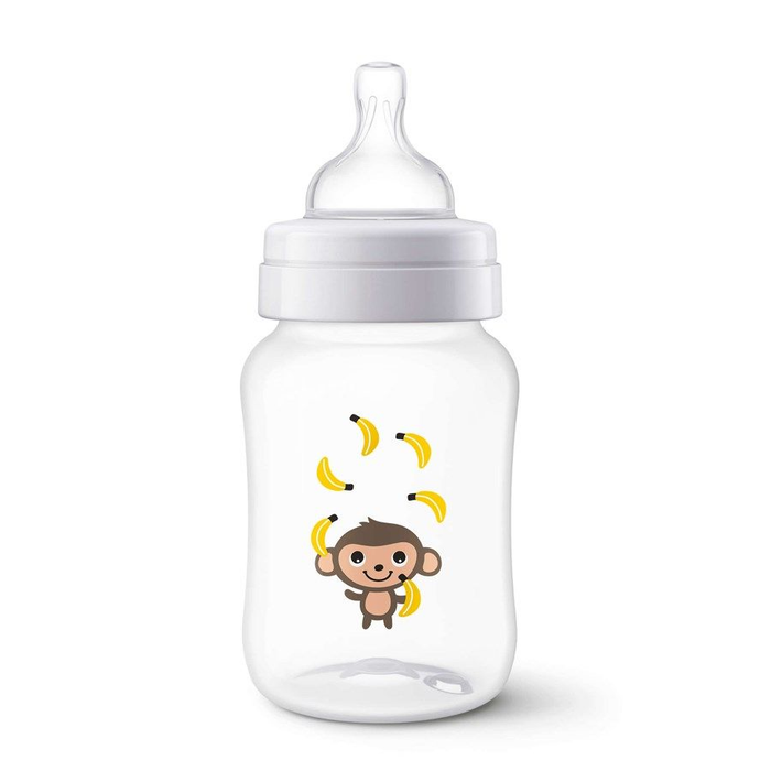 Avent Reduces Colic Baby Bottle, Monkey, 260 ml