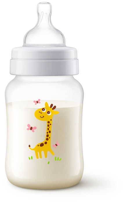 Avent Reduces Colic Baby Bottle, Giraffe, 260 ml