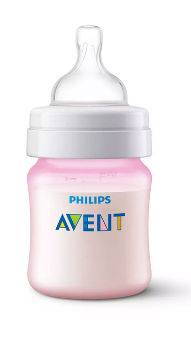 Avent Anti Colic Baby Bottle, Pink, 4 oz