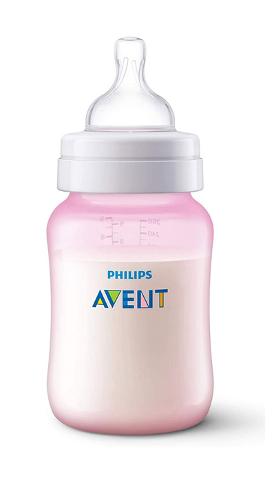 Avent Anti Colic Baby Bottle, Pink, 9 oz