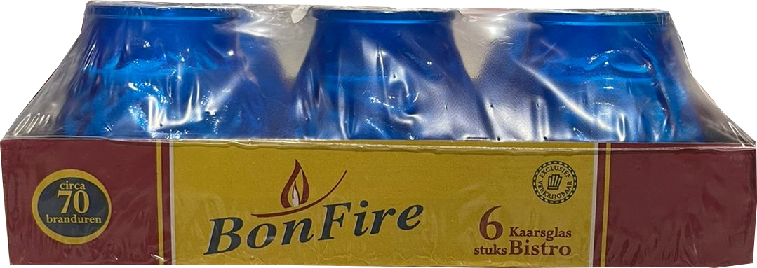 Bonfire Bistro Candles, Blue, 6 ct