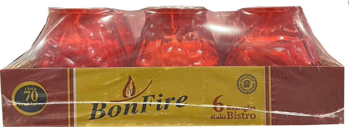 Bonfire Bistro Candles, Red, 6 ct