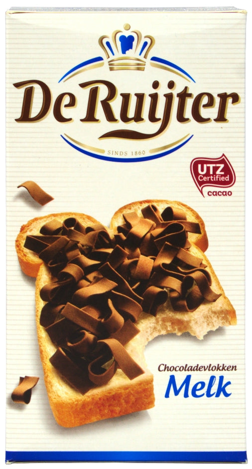 De Ruijter Milk Chocolate Flakes (Chocolade Vlokken, Melk), 300 gr