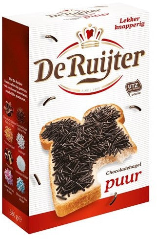 De Ruijter Dark Chocolate Sprinkles (Chocolade Hagelslag, Puur), 380 gr