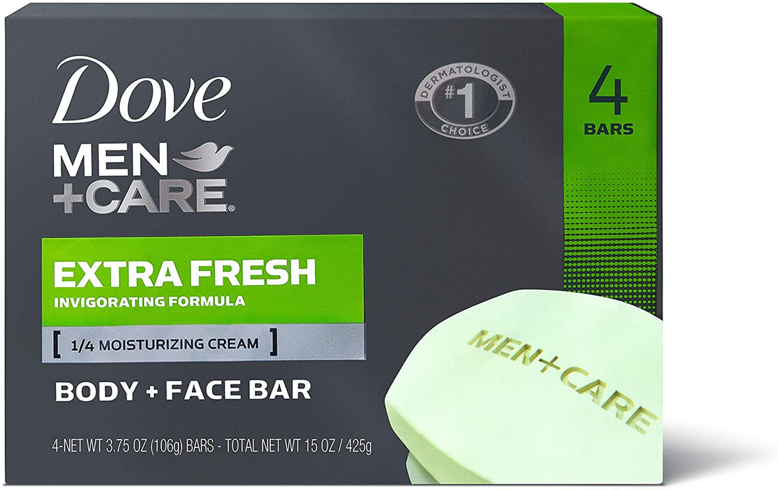 Dove Men + Care Body & Face Extra Fresh Bar Soaps, 4-Pack, 4 x 100 gr