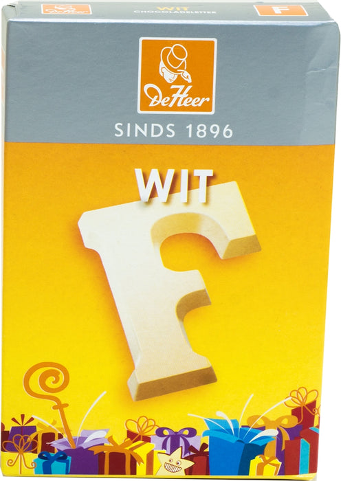 De Heer Chocolate Letter, White, 65 gr