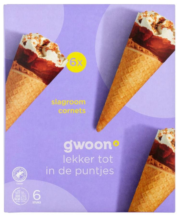 G'woon Whipped Cream Cornets , 6 ct