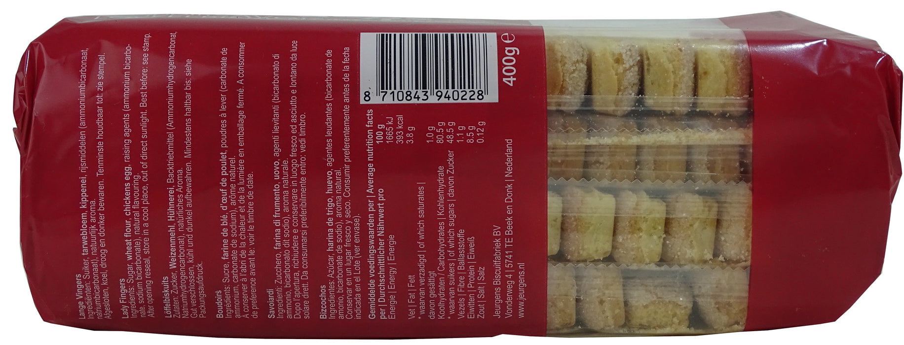 Jeurgens Lady Fingers Sponge Biscuits, 400 gr