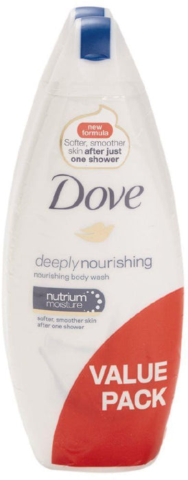 Dove Deeply Nourishing Body Wash, Nutrium Moisture, Value Pack, 2 x 250 ml