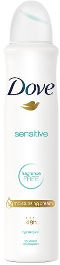 Dove Sensitive Antiperspirant Deodorant Spray, 250 ml