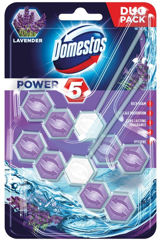Domestos Toilet Block Duo-Pack, Lavender, 2 x 55 gr