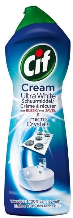 Cif Ultra White Cream (Schuurmiddel)  with Bleach, 750 ml