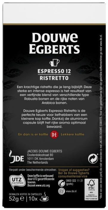 Douwe Egberts Espresso Ristretto Coffee Cups , 10 ct
