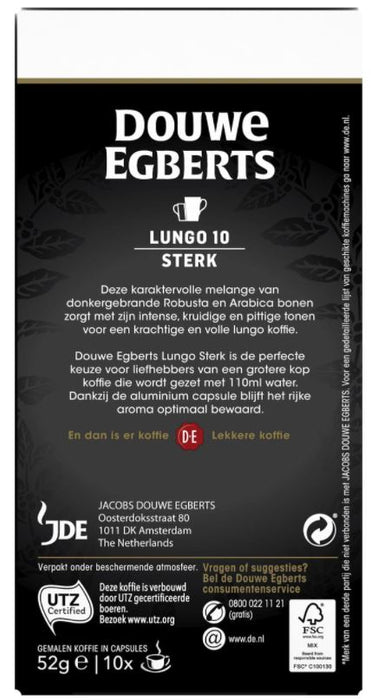 Douwe Egberts Lungo Extra Intense Coffee Cups , 10 ct