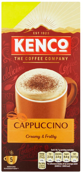 Kenco Cappuccino Instant Coffee Sachets , 5 ct