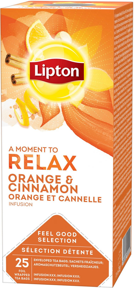 Lipton Orange & Cinnamon Relax Tea Infusion, 25 ct