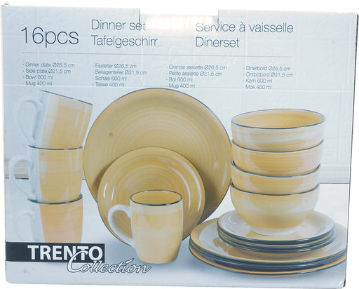 Trento 16-Piece Dinner Set, Yellow, 16 pcs