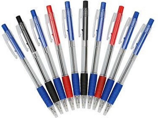 Topwrite Ballpoint Softgrip Pens, Assorted Colors, 10 pcs