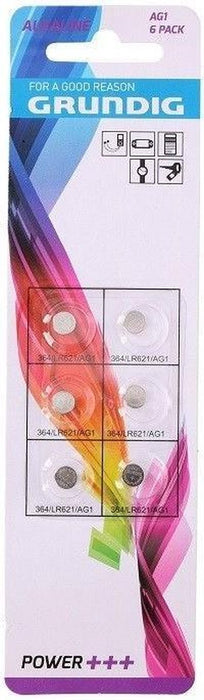 Grundig Button Cell Batteries, AG1, 6 ct