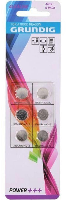 Grundig Button Cell Batteries, AG12, 6 ct
