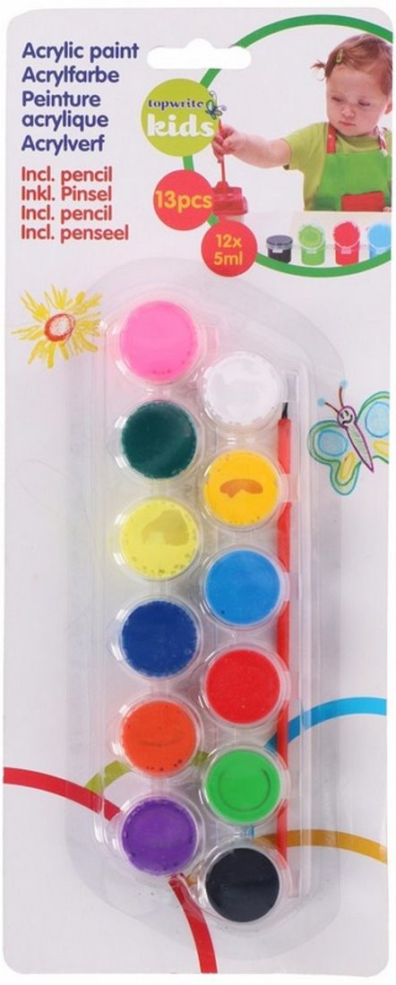 Topwrite Kids 13-Piece Acrylic Paint set, 13 pdw