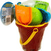 Eddy Toys Sand Bucket Play Set (Specify Color at Checkout), 7 pcs