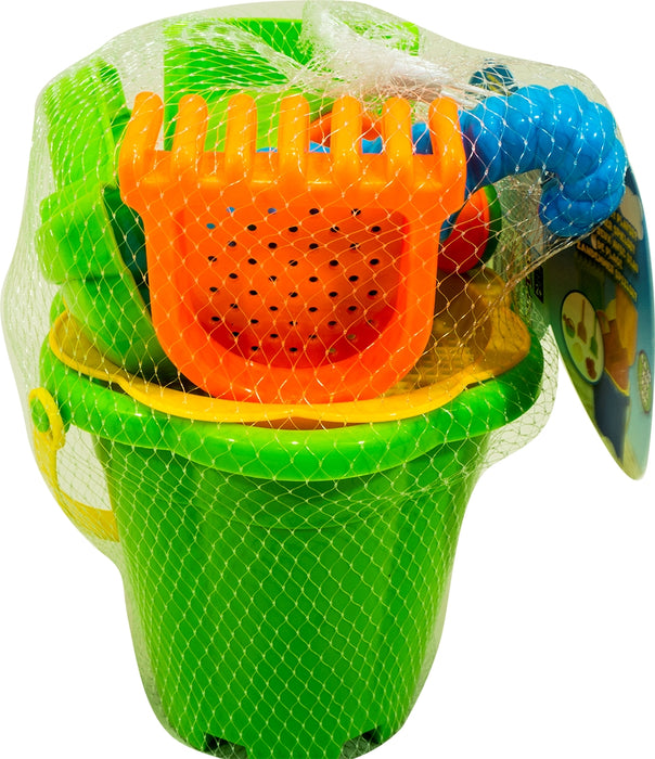 Eddy Toys Sand Bucket Play Set (Specify Color at Checkout), 7 pcs