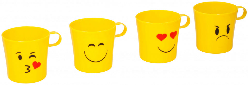 TOM Yellow Plastic Drinking Cups Set , 4 pcs