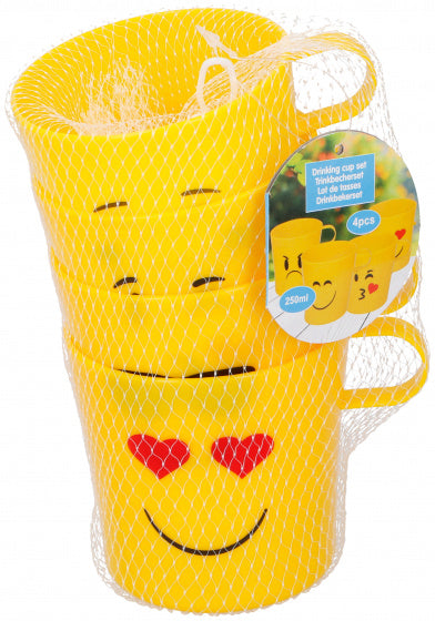 TOM Yellow Plastic Drinking Cups Set , 4 pcs