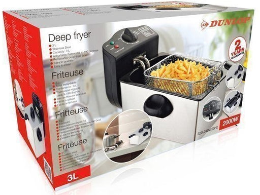 Dunlop Stainless Steel 3 L Deep Fryer, 220 V, 2000 W