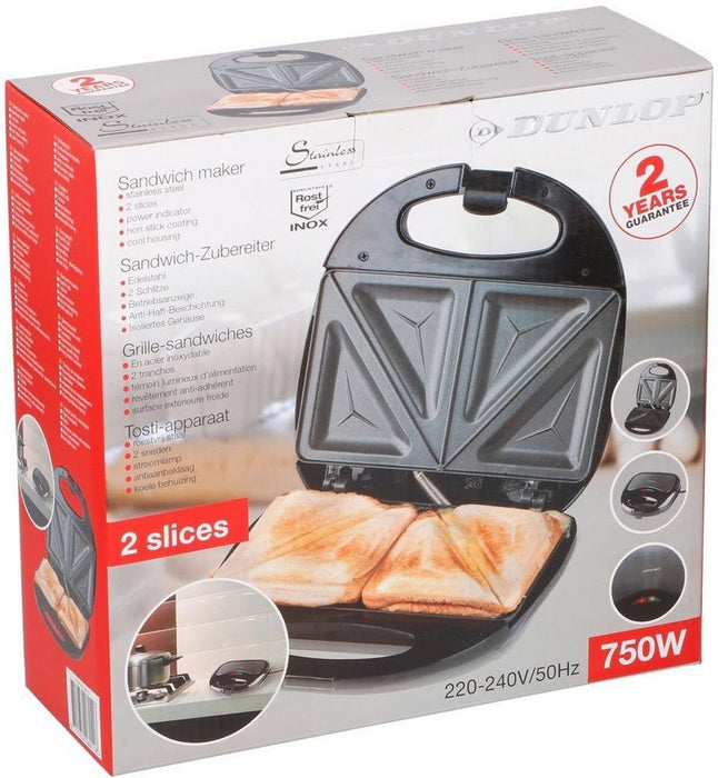 Dunlop Electric Stainless Steel Sandwich Maker, 220 V, 750 W