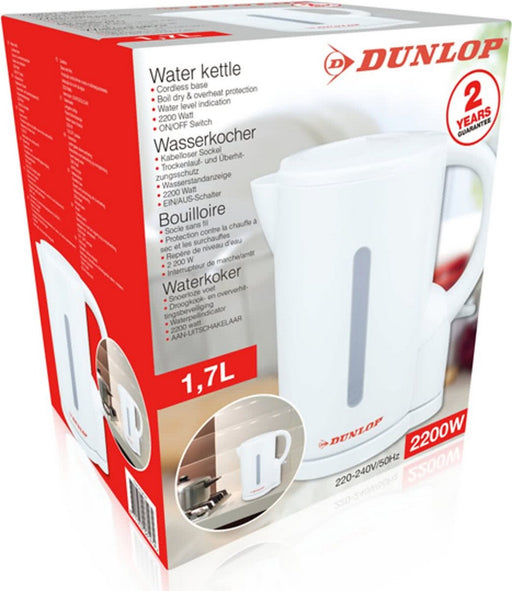 Dunlop Electric 1.7 L Water Kettle White, 220 V, 2200 W
