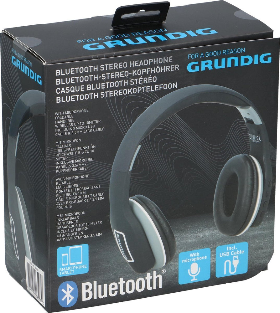 Grundig Bluetooth Stereo Headphone, with Microphone & USB Cable, Wireless, Foldable and Handsfree