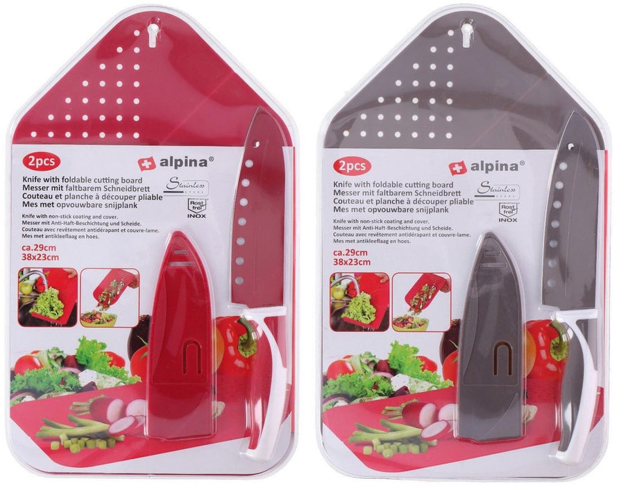 Alpina Knife with Foldable Cutting Board (Specify Color at Checkout), 2 pcs