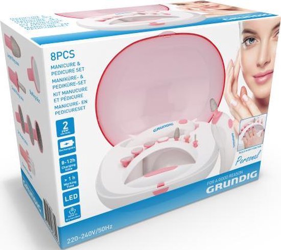 Grundig Manicure & Pedicure Set, 7 Accessories, 8 pcs