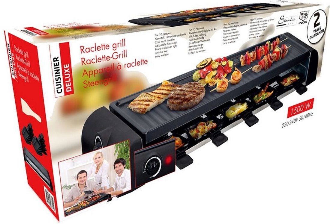 Cuisinier Deluxe Raclette Grill Gourmet Set, 1500 W