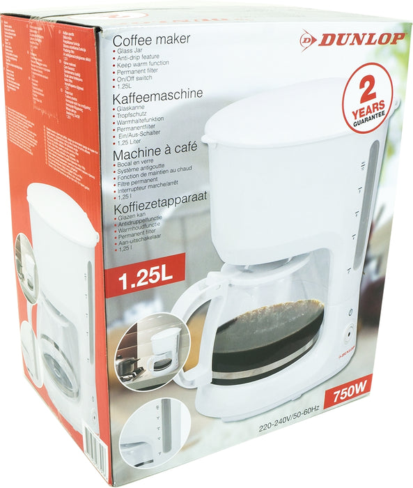 Dunlop Electric 1.25 L Coffee Maker, 220 V, 750 W