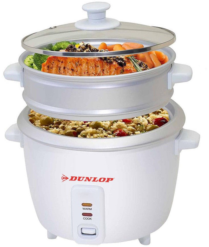Dunlop 1.8 L Rice Cooker with Steamer, 220 V, 700 W