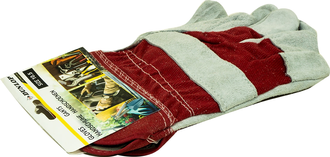 Dunlop Leather Working Gloves, Size 10.5