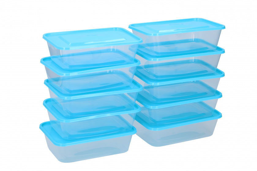 Edco Transparent/Blue Food Storage Boxes , 20 pcs