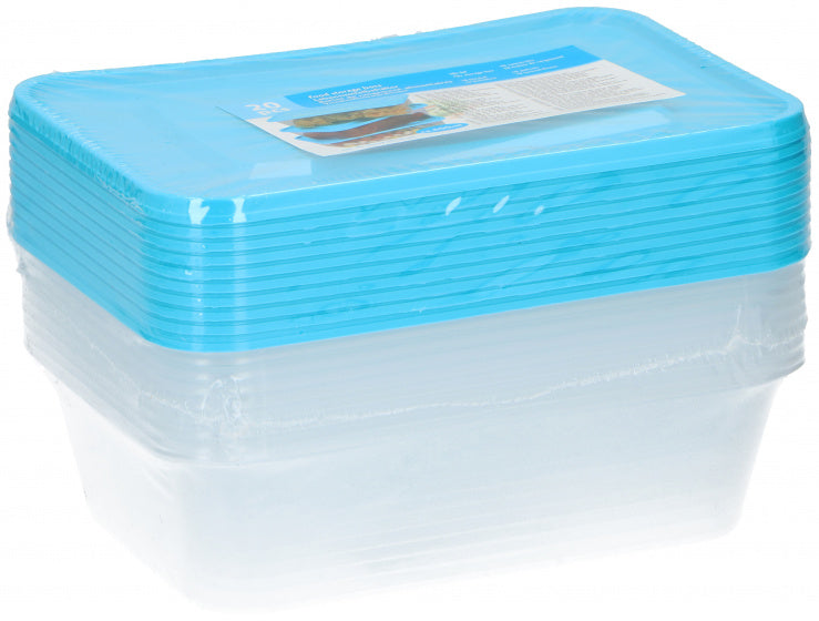 Edco Transparent/Blue Food Storage Boxes , 20 pcs