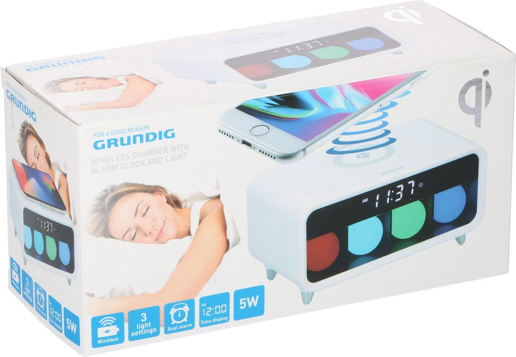Grundig Wireless Charger with Alarm Clock and Light, 220 V