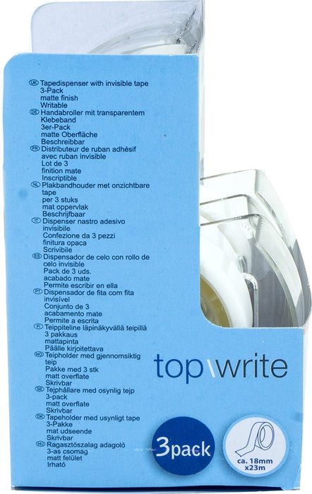 Top Write Invisible Tape with Dispenser Value Pack, 3 pc