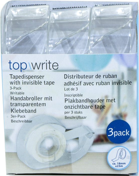 Top Write Invisible Tape with Dispenser Value Pack, 3 pc