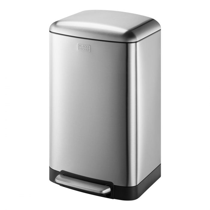 Black + Decker 30-Liter Stainless Steel Pedal Bin , 1 pc