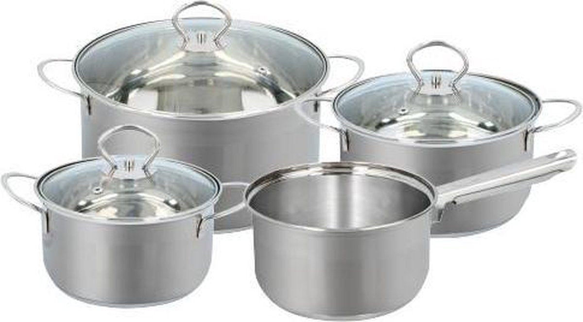 Alpina Stainless Steel Cookware Set, Silver, 7 pcs