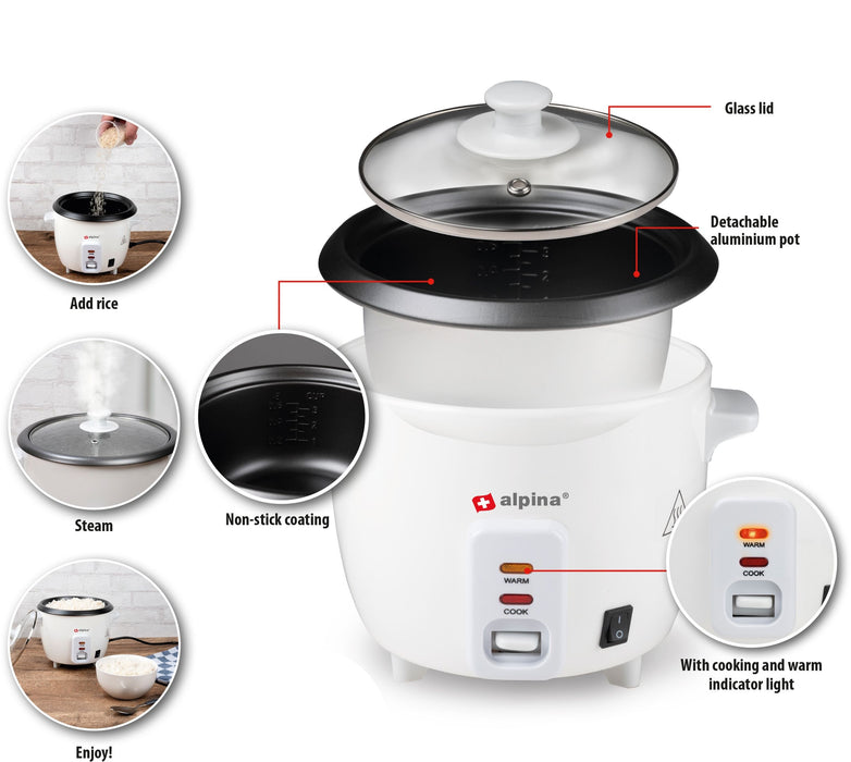 Alpina Rice Cooker, 0.6 Liters , 1 pc