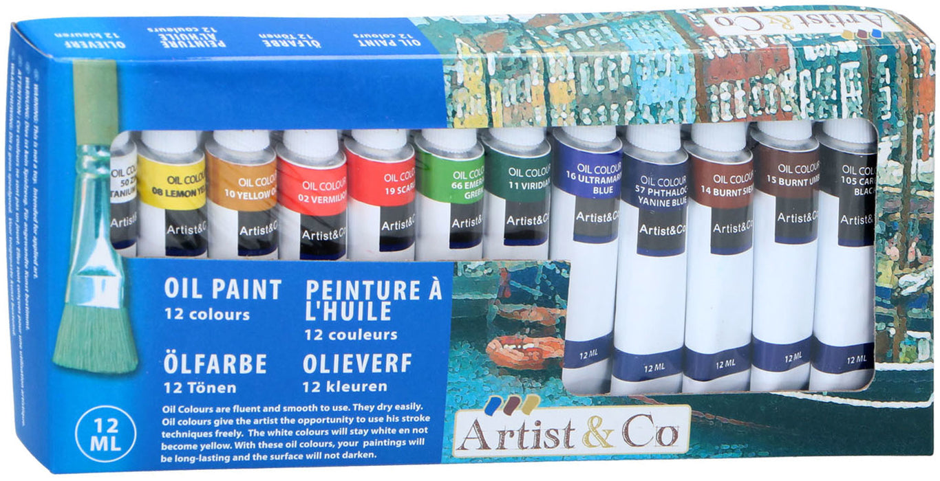 Artist & Co Oil Paint Colours , 12 ct