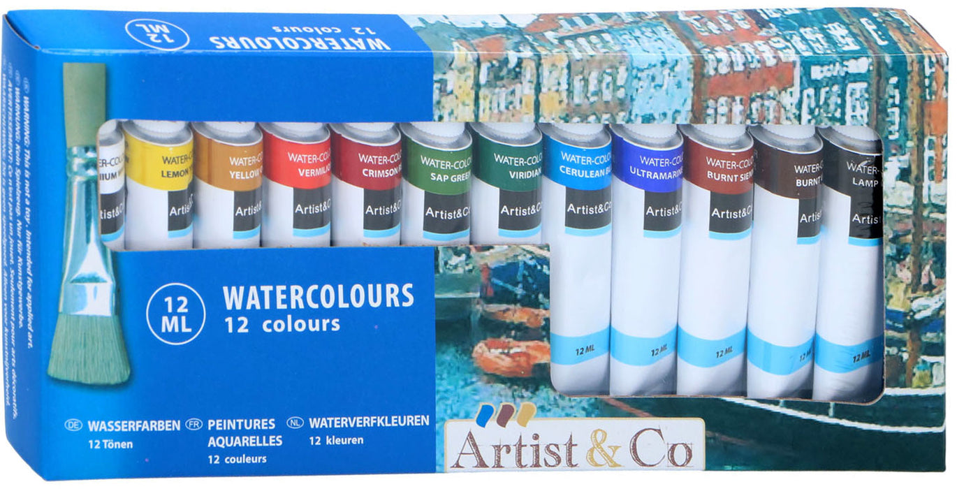 Artist & Co Water Colours Paint , 12 ct